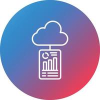 Cloud Reporting Line Gradient Circle Background Icon vector