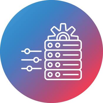Data Adjustment Line Gradient Circle Background Icon vector