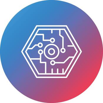 Cybernetics Line Gradient Circle Background Icon vector