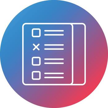 icono de fondo de círculo de degradado de línea de examen vector