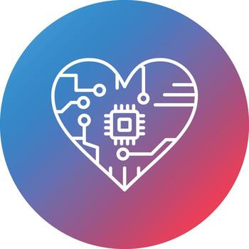 icono de fondo de círculo de gradiente de línea de computación afectiva vector