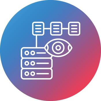 Data Insight Line Gradient Circle Background Icon vector
