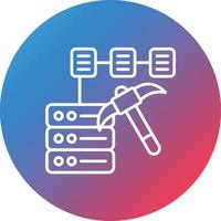 Data Mining Line Gradient Circle Background Icon vector
