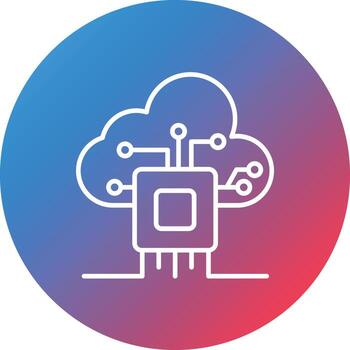 Cloud Based Architecture Line Gradient Circle Background Icon vector