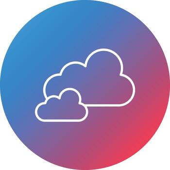 icono de fondo de círculo degradado de línea de nube vector