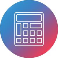 Calculator Line Gradient Circle Background Icon vector