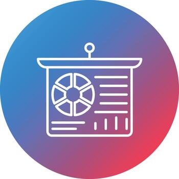 Presentation Line Gradient Circle Background Icon vector