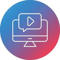 Video Tutorial Line Gradient Circle Background Icon vector