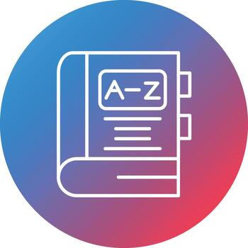 Dictionary Line Gradient Circle Background Icon vector
