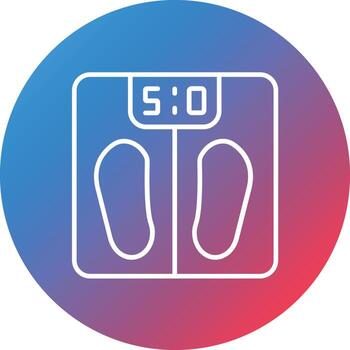 Weight Machine Line Gradient Circle Background Icon vector
