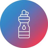 Water Bottle Line Gradient Circle Background Icon vector