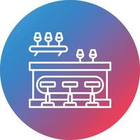 Bar Counter Line Gradient Circle Background Icon vector