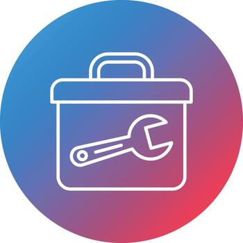 Toolbox Line Gradient Circle Background Icon vector