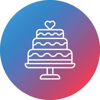 Cake Line Gradient Circle Background Icon vector