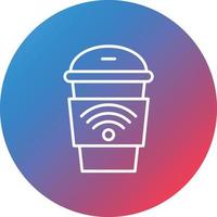 Cafe Wifi Line Gradient Circle Background Icon vector