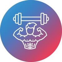 Weightlifter Line Gradient Circle Background Icon vector