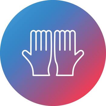 icono de fondo de círculo de degradado de línea de guantes de trabajo vector