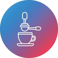 icono de fondo de círculo degradado de línea de filtro de café vector