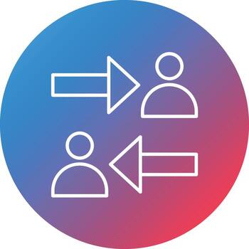 Swap Line Gradient Circle Background Icon vector