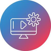 icono de fondo de círculo degradado de línea tutorial vector