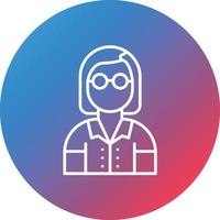 Female Professor Line Gradient Circle Background Icon vector