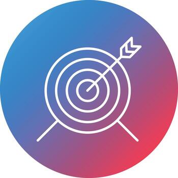Goal Strategy Line Gradient Circle Background Icon vector
