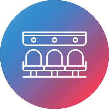 Seating Line Gradient Circle Background Icon vector