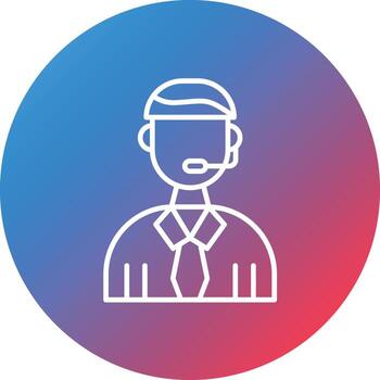 Commentator Line Gradient Circle Background Icon vector