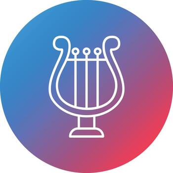icono de fondo de círculo de degradado de línea de lira vector