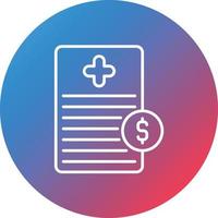 Medical Bill Line Gradient Circle Background Icon vector