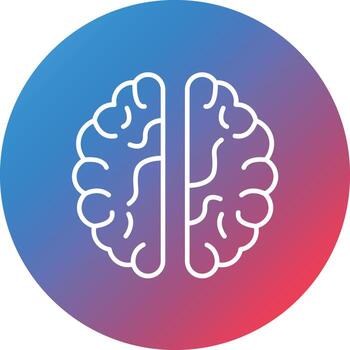 Neurology Line Gradient Circle Background Icon vector