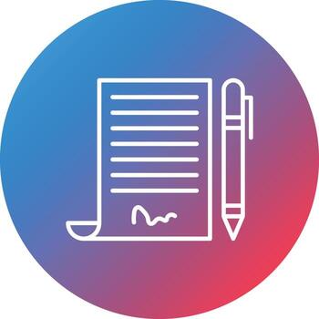 Agreement Line Gradient Circle Background Icon vector