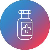 Pills Bottle Line Gradient Circle Background Icon vector