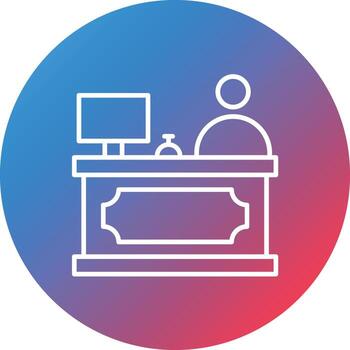 Reception Line Gradient Circle Background Icon vector
