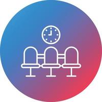 Waiting Room Line Gradient Circle Background Icon vector