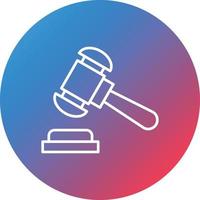 Judge Hammer Line Gradient Circle Background Icon vector