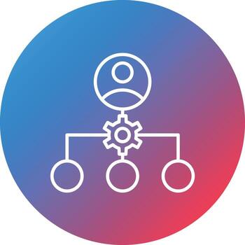 Organizing Line Gradient Circle Background Icon vector