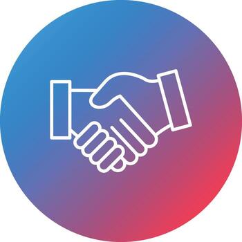 Handshake Line Gradient Circle Background Icon vector