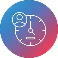 Time Management Line Gradient Circle Background Icon vector