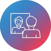 Self Awareness Line Gradient Circle Background Icon vector