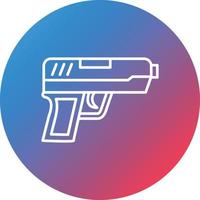 icono de fondo de círculo degradado de línea de pistola vector