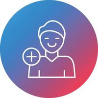 Follow Line Gradient Circle Background Icon vector