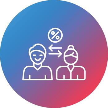 Interpersonal Intelligence Line Gradient Circle Background Icon vector