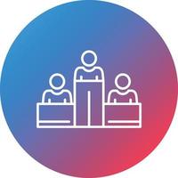 Leadership Line Gradient Circle Background Icon vector