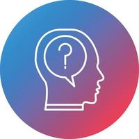 Doubt Line Gradient Circle Background Icon vector