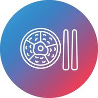 Bibimbap Line Gradient Circle Background Icon vector