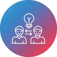Understand Line Gradient Circle Background Icon vector