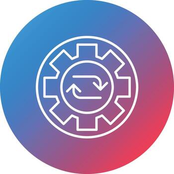 icono de fondo de círculo degradado de línea de proceso vector