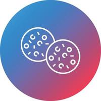 Chocolate Chip Line Gradient Circle Background Icon vector