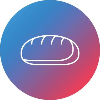 Baguette Line Gradient Circle Background Icon vector